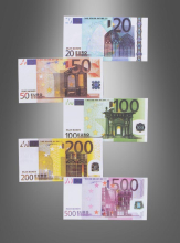 Play money Euro notes 