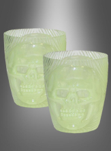 2 Stück Totenkopf Trinkbecher Glow in the Dark 