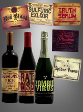 8 x Bottle Labels Halloween Set 