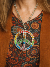 Peace Necklace with Rhinestones  Peace Necklace with Rhinestones