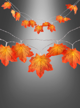 Herbst Deko Blättergirlande mit 20 LEDs 285cm 