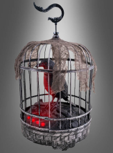 Speaking Raven in Cage 32cm animated 