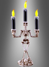 Skelett Kerzenleuchter 36cm mit LED Kerzen 