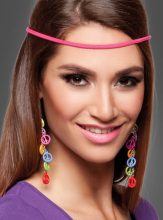 Hippie Earrings with multicolor Peace Signs  Hippie Earrings with multicolor Peace Signs