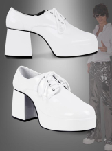 Weiße Plateau Schuhe für Herren 70er Jahre  Weiße Plateau Schuhe für Herren 70er Jahre