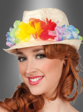Straw Hat with Flowers  Straw Hat with Flowers