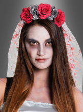 Horrorbraut Haarschmuck mit Schleier  Horrorbraut Haarschmuck mit Schleier