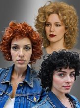 Curly Wig half-length Hairstyle 