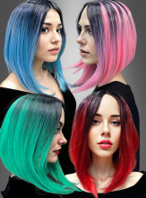 Zwei-Ton Farbe Perücke Lilia 