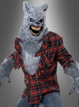 Halloween Werwolf Outfit mit Maske Klauen Wolfskostüm Wolf Kostüm mit Pranken 