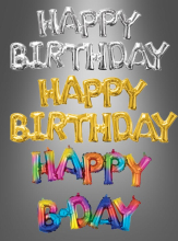 "Happy Birthday" Schriftzug Folienballon  "Happy Birthday" Schriftzug Folienballon