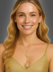 Artikelbild 1 des Artikels “Halskette Sonne und Mond goldfarben “