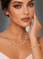 Artikelbild 1 des Artikels “Weiße Blumen Schmuckset Kette & Armband “