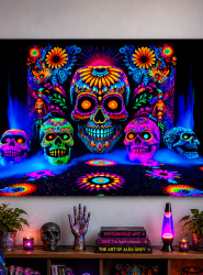 Product image 1 of the product “XXL UV Sugar Skull Fabric Banner 250x350cm ”