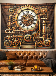 Product image 1 of the product “Steampunk Clock Wall Decoration 150x150cm ”