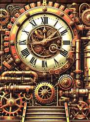 Product image 1 of the product “Steampunk Clock Wall Decoration 150x150cm ”