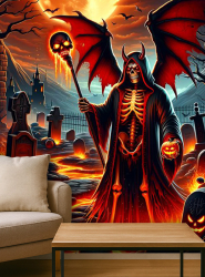 Artikelbild 1 des Artikels “Dämon in Hölle UV Wandbild 100x185cm Halloween waschbar “