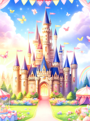 Product image 1 of the product “Fairy Tale Castle Wall Decoration 120x185cm ”