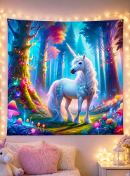 Artikelbild 1 des Artikels “Einhorn Stoffbanner 150x150cm Fantasy Deko waschbar “