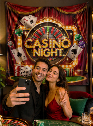 Product image 1 of the product “Casino Night Fabric Wall Decoration 185x190cm ”