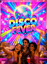 Artikelbild 1 des Artikels “Disco Fever 183x220cm Stoffbanner Partydeko waschbar “