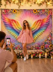Product image 1 of the product “Colourful Wings Fabric Wall Decoration 170x200cm ”