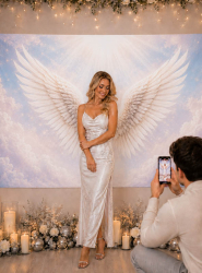 Product image 1 of the product “White Angel Wings Fabric Background 170x200cm ”