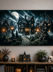 Artikelbild 1 des Artikels “Gruseliges Dorf 150x240cm Fotohintergrund waschbar “