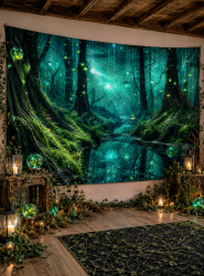 Artikelbild 1 des Artikels “Grüner Fantasy Wald 150x240cm Stoffhintergrund waschbar “