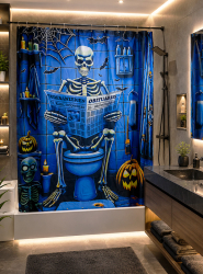 Product image 1 of the product “Skeleton in Bathroom UV Wall Deco 185x220cm ”