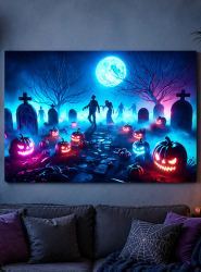 Artikelbild 1 des Artikels “Zombie Friedhof Stoffbanner 190x270cm waschbar “