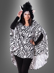 Product image 1 of the product “Plush Zebra Poncho XS-5XL ”