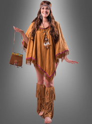 Artikelbild 1 des Artikels “Wandelbarer Poncho mit Fransen Hippie Indianer braun“