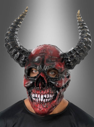 Product image 1 of the product “Red Demon with Horns Full Mask ”