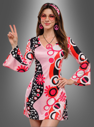 Product image 1 of the product “Hippie dress with accessories pink-red Dream Circles ”