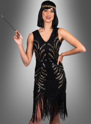 Artikelbild 1 des Artikels “Glamouröses Flapper Kleid Vivian Schwarz-Gold | 38“