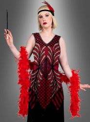 Artikelbild 1 des Artikels “Exklusives 20er Flapper Kleid Vivian 40-42 - Rot-Gold“
