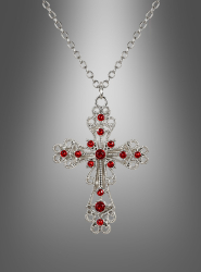 Artikelbild 1 des Artikels “Kreuz Kette mit roten Steinen “