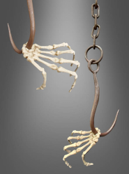 Artikelbild 1 des Artikels “Skeletthand lebensgroß am Haken mit Kette Dekoration “