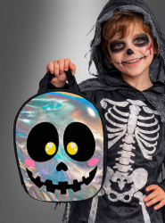 Product image 1 of the product “Halloween Bag iridescent Skull ”