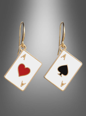 Goldene Casino Ohrringe Asse 