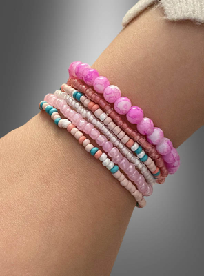 Hippie Bracelet with Beads pink 
