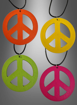 70er Peace Kette 6,50cm aus Holz 