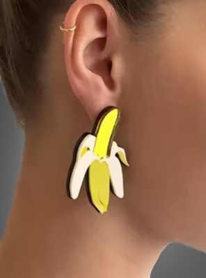 Banana Earrings Acryl Jewellery 