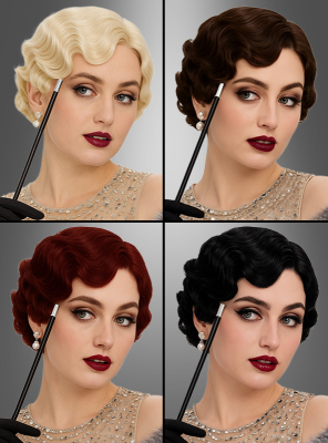 20er Wasserwelle Premium  Perücke Barbara 