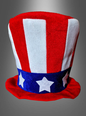 USA Stars and Stripes Fabric Top Hat 