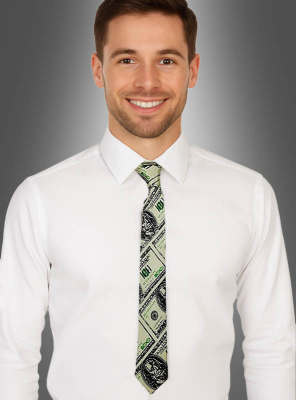 Dollar Notes Satin Tie 