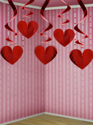Party Decoration 5 Swirls with Hearts 60 cm 