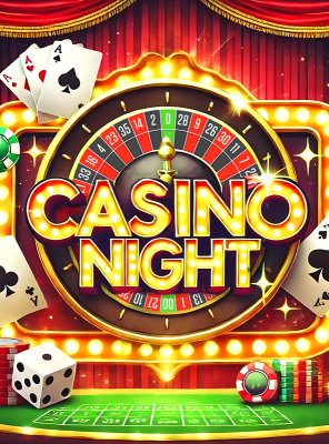 Casino Night Stoffhintergrund 185x190cm Deko waschbar 