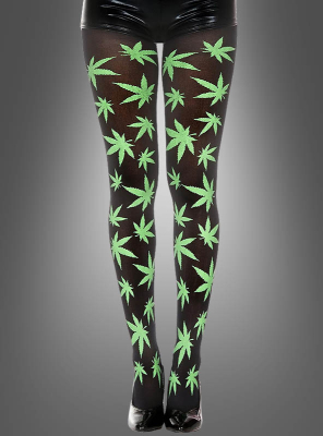 Strumpfhose Cannabis Muster 